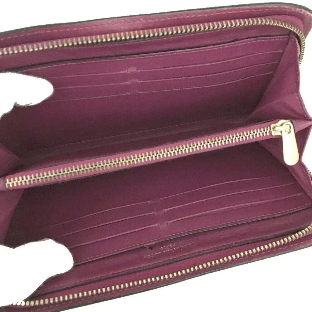 Christian Dior Diorissimo Leather Zip Around Long Wallet Black/7BC1224